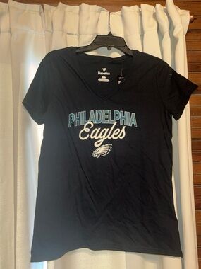Fanatics Black Philadelphia Eagles Script V-Neck Tee